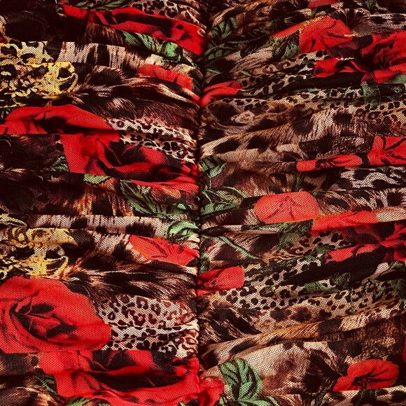 L'AGENCE Caprice Dress Leopard & Roses. Worn less than 2 Hrs. Size 0/ XS/XXS - Picture 5 of 5